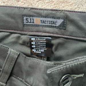 5.11 Tactical Women's Straight Leg Pants in Dark Gray with Pink Stitching
